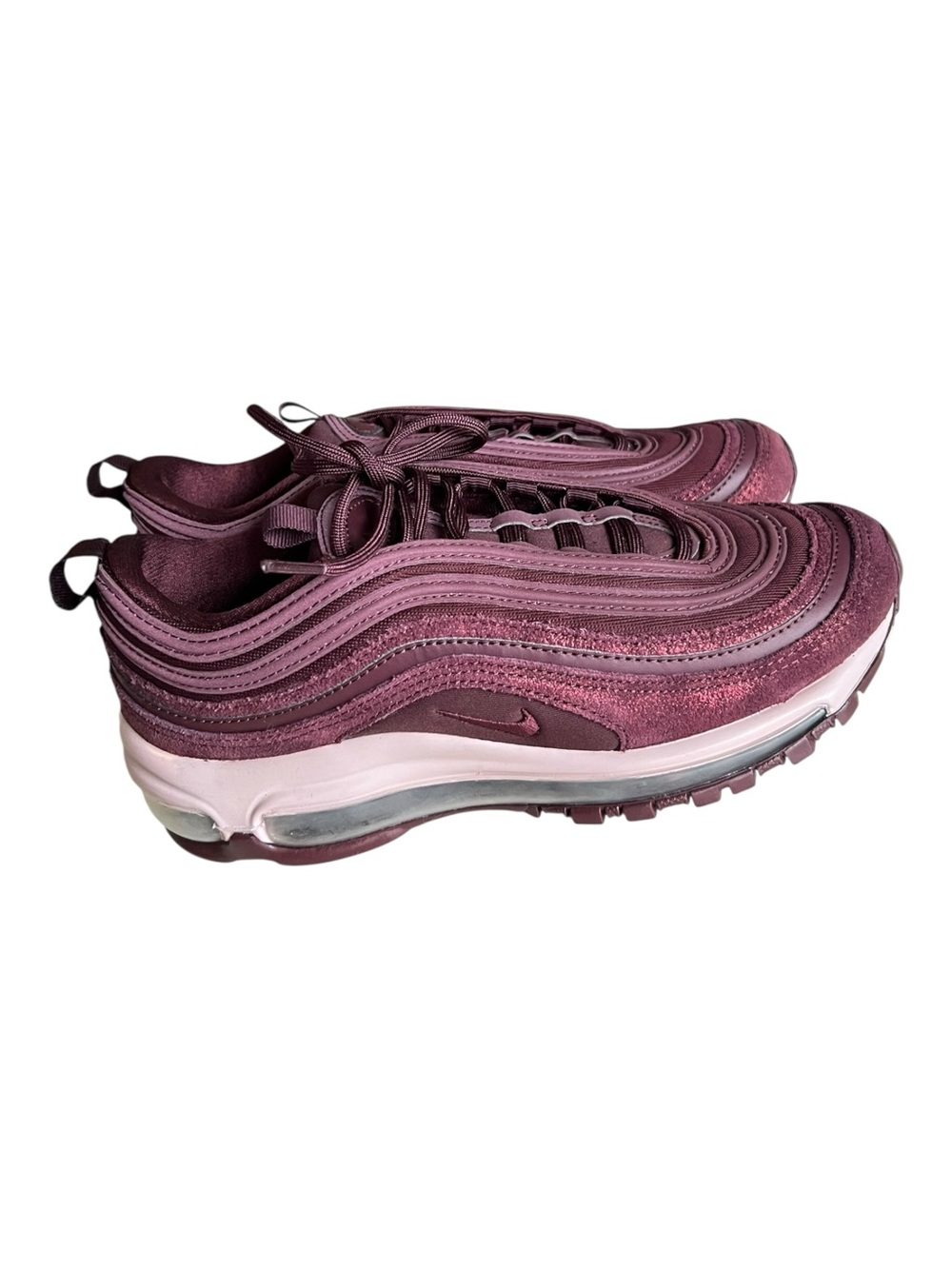 Nike Women's Air Max 97 Burgundy and Pink Runner Sneakers Size 7